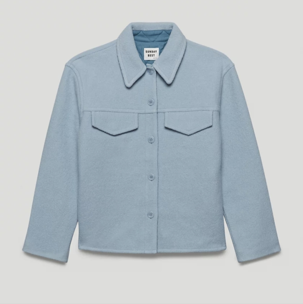 Aritzia Sunday Best Sky Shirt Jacket